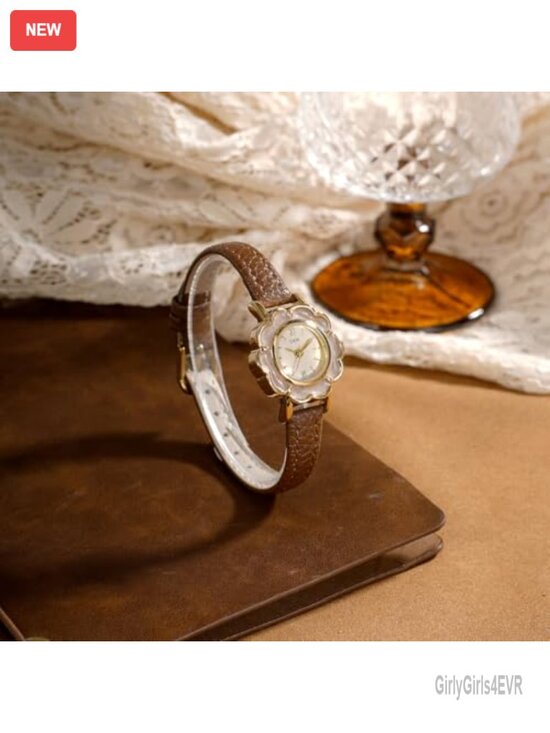 Women\'s Floral Dial Quartz Watch Leather Band Lightweight Dress Wristwatch main image 5